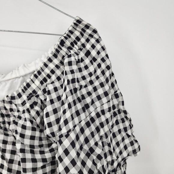 LUCCA Gingham Checked Ruffle Top Womens Size Large L - Picture 4 of 4